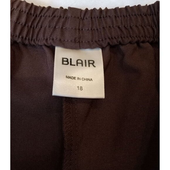 Blair Womens Straight Leg Pull On Pants Chocolate Elastic Waist 18 with … - Picture 8 of 9